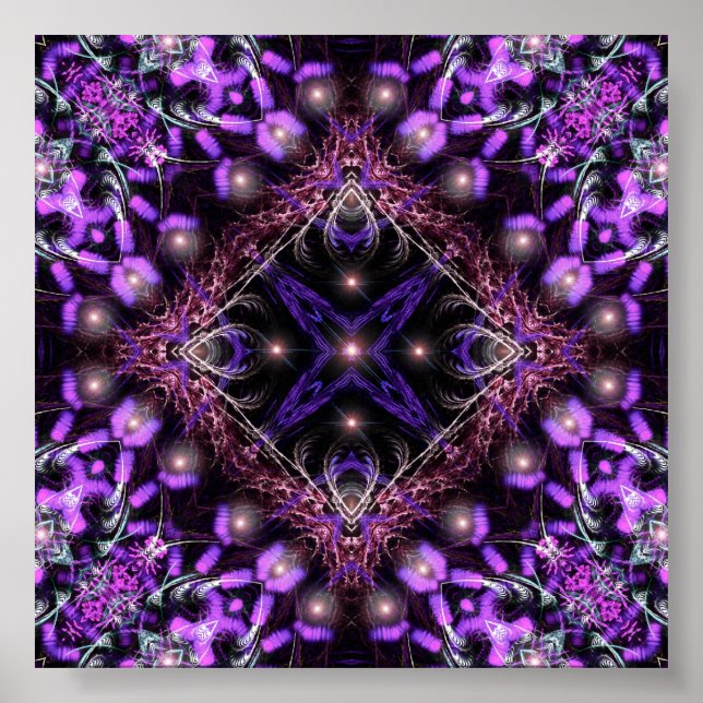Poster de tapeçaria Fractal Roxa (Frente)
