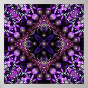 Poster de tapeçaria Fractal Roxo