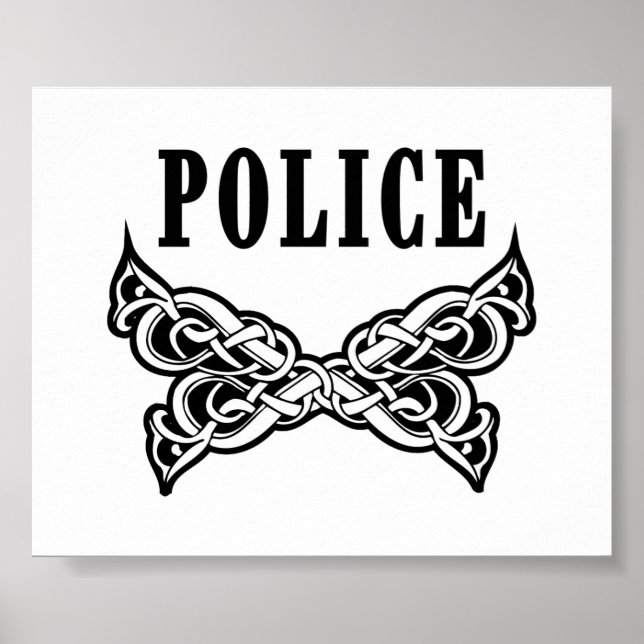 Poster de Tatuagem Policial (Frente)