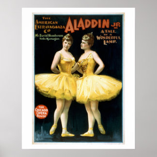 Poster de Teatro de Aladdin Jr Vintage