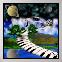 Poster de teclado surrealista