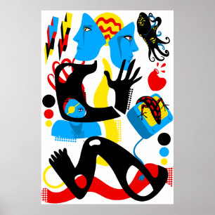 poster de televisão azul