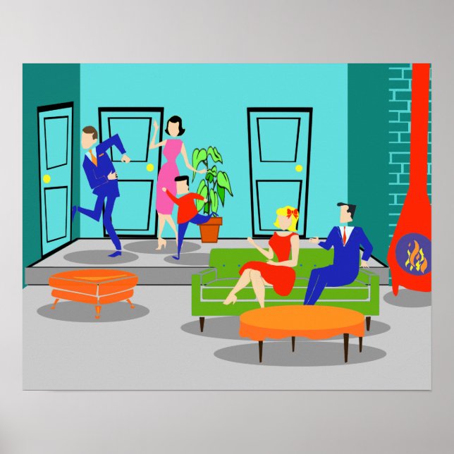 Poster de Televisão Clássica Retroativa (Frente)