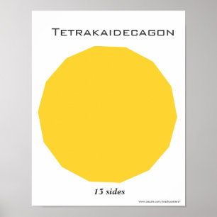 Poster de Tetrakaidecagon do polígono