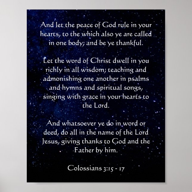 Poster de Texto Personalizado Azul Starry Sky (Frente)