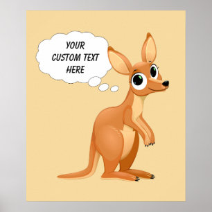 Poster de texto personalizado de Kangaroo