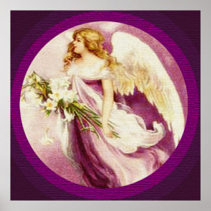 Poster de Textura de Anjo da Páscoa de Vintage