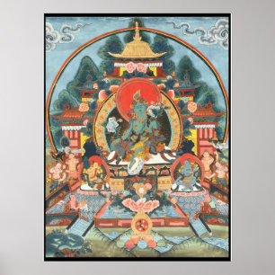 Poster de Thara Tibetan Thangka Verde