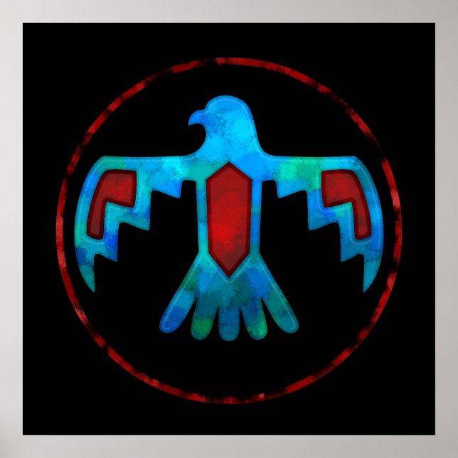 Poster de Thunderbird Vermelho e Azul (Frente)