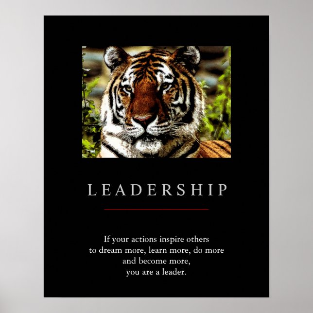 Poster de Tiger de Liderança Motivacional Exclusiv (Frente)