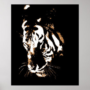 Poster de Tiger - Posters de Pop de arte de rosto 