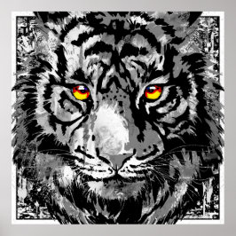 Poster de Tigre Branco - Impressão de Arte Colorid