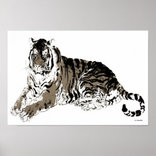 Poster de Tigre de Relaxamento