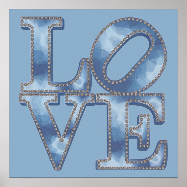 POSTER de Tipografia Azul LOVE (Frente)