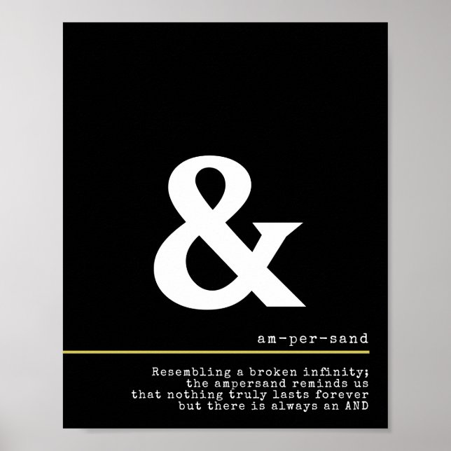 Poster de Tipografia Branca Mínima de Ampersand (Frente)
