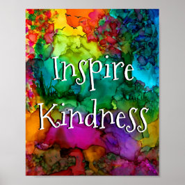 Poster de Tipografia Colorida Inspire Kindness