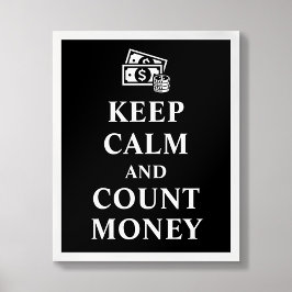 Poster de Tipografia Money de Mantenha Calmo e Con