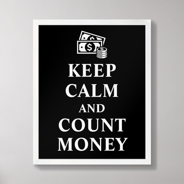 Poster de Tipografia Money de Mantenha Calmo e Con (Criador carregado)