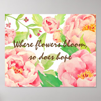 Poster de Tipografia Peony Watercolor