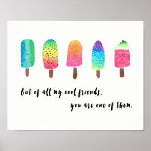 Poster De Todos Os Meus Amigos Legal - branco com preto