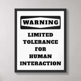 Poster de tolerância limitada de aviso