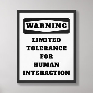 Poster de tolerância limitada de aviso