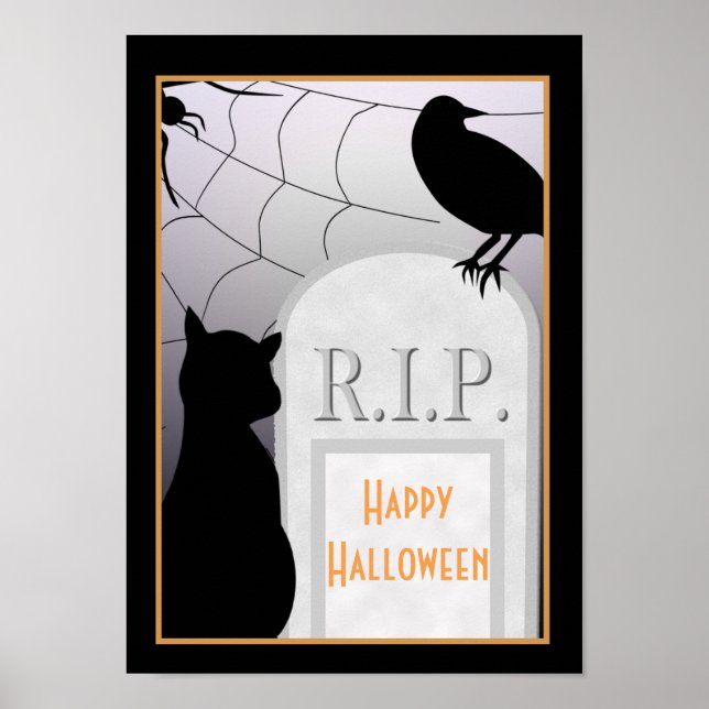 Poster de tombstone de Halloween RIP (Frente)