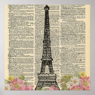 Poster de Torre Eifel de Dicionário Vintage