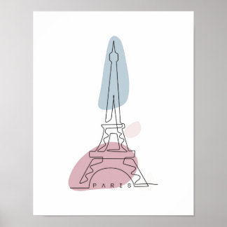 Poster de Torre Eiffel de Arte de Linha