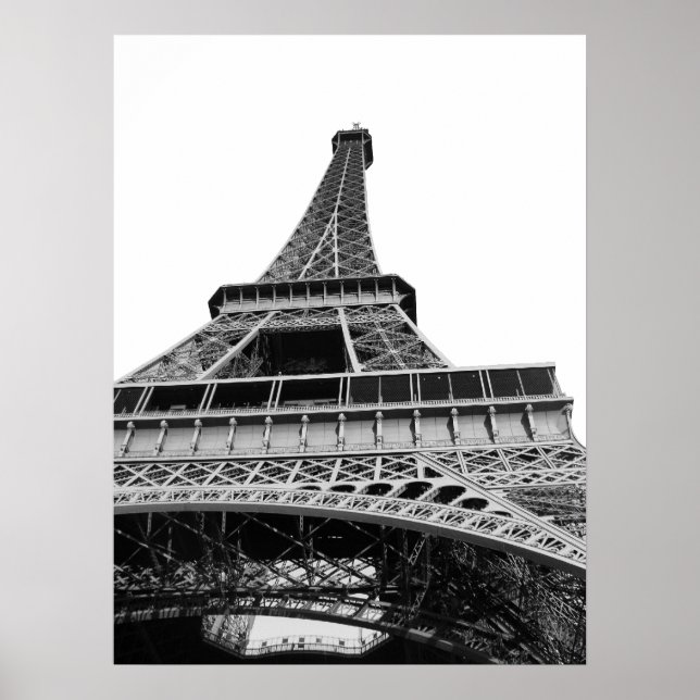 Poster de Torre Eiffel Preta e Branca (Frente)