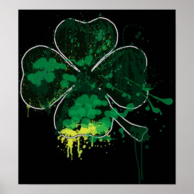 Poster de trevo pintado (Frente)