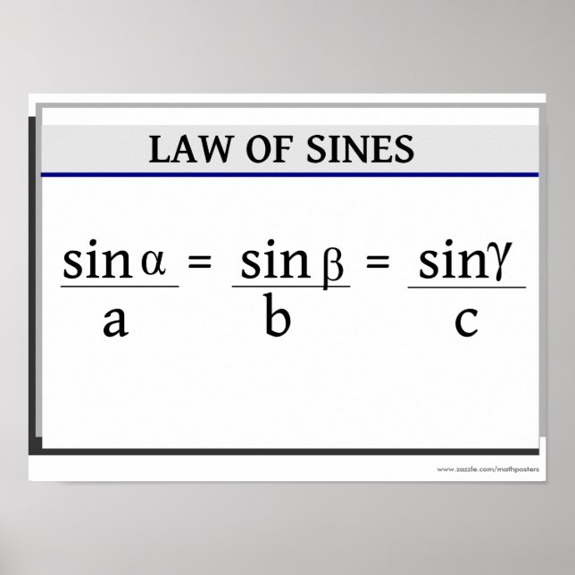 Poster de Trigonometria: Lei dos Sines (Frente)