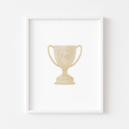 Poster de troféu de aquarela