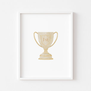 Poster de troféu de aquarela