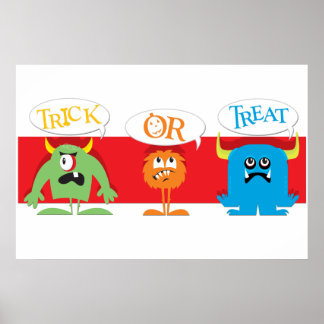 Poster de truque ou tratamento de monstros