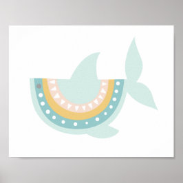 Poster de Tubarão Pastel Boho
