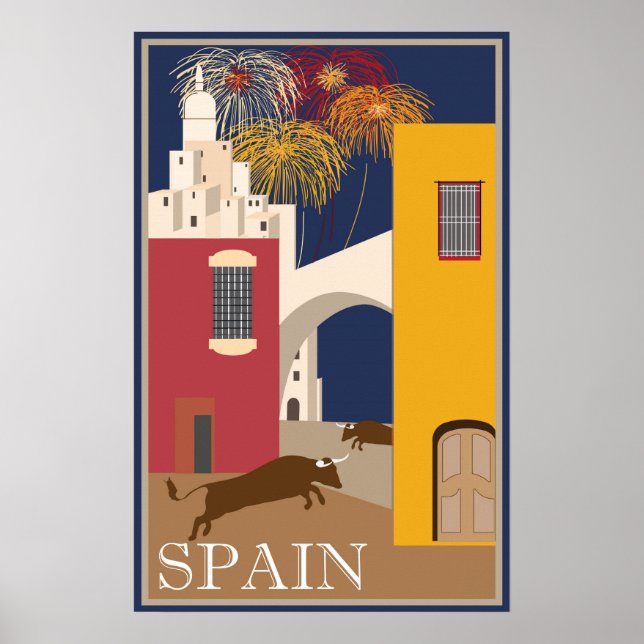 Poster de turismo de Espanha de Viagem de  de Vint (Frente)