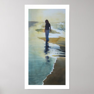 Póster De um "aguarela da praia outro lugar feliz"
