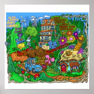 Poster de um estilo de vida ecológico.