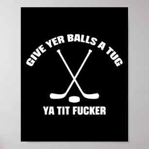 Poster Dê um Puxão Tit Er Hockey Engraçado