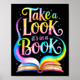 Poster Dê uma olhada em um livro aquarela time bibliófilo