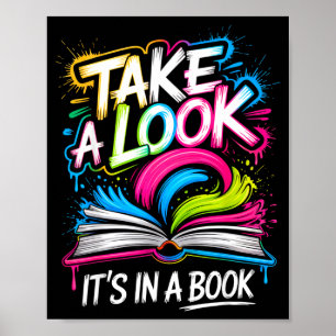 Poster Dê uma olhada em um livro equipe de arte de rua bi