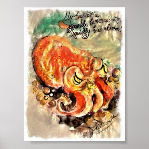 Poster de uma pintura da escova e da tinta de um