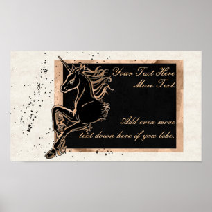 Poster de Unicórnio Preto