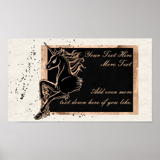 Poster de Unicórnio Preto (Frente)