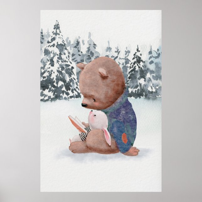 Poster de urso e de coelho (Frente)