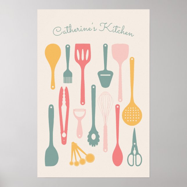 Poster de Utensil de cozinha minimalista e cômoda (Frente)