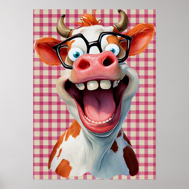 Poster de Vaca Engraçado com download instantâneo (Frente)