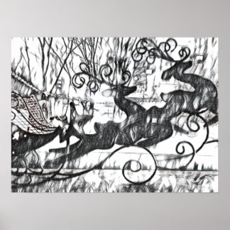 Poster de Valor do Sketch da Reindeer