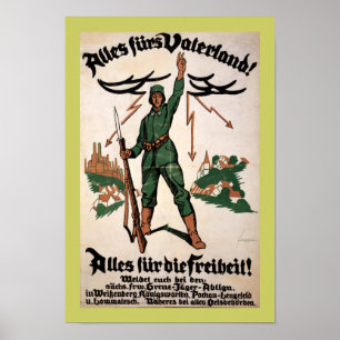 Poster de Vaterland WWI das peles de Alles (beira)